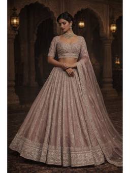 ORGANZZA - Mauve Rhythms Lehenga with Blouse and Dupatta