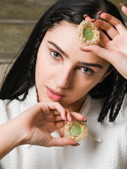 Odette - Green Solid Plain Earrings