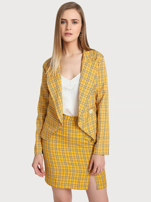 yellow checkered jacket