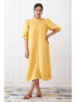 etre comfortwear - Yellow Linen Shirt Dress