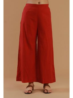Tjori - Rust Cotton Solid Palazzo