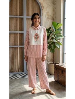WE'AVE BY SHUBHKARI - Orange Poplin Embroidered Co-Ord Set