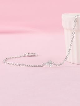 Ornate Jewels - 925 Silver American Diamond Chic Trio Adjustable Bracelet For Women & Girls (One Size)