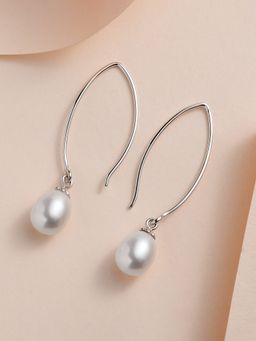 Ornate Jewels - 925 Silver Freshwater Pearl Dangle Drop Earring for Women and Girls (One Size)