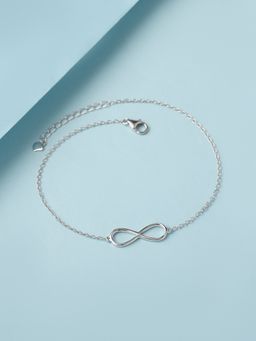 Ornate Jewels - 925 Silver American Diamond Infinity Anklet for Women and Girls (One Size)