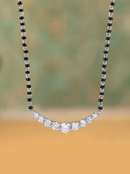 Ornate Jewels - 925 Silver American Diamond Nine Stone Mangalsutra for Women (One Size)