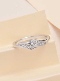 Ornate Jewels - 925 Silver American Diamond Love Ring For Women & Girls
