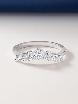 Ornate Jewels - 925 Silver Round American Diamond Eternity Ring For Women & Girls
