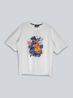 FILA - Men Curris Oversized T-Shirt with Chest Graphic Print