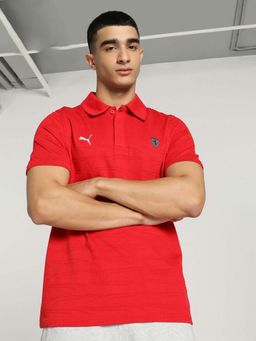 Puma - Ferrari Style Jacquard Polo Men Red T-Shirt