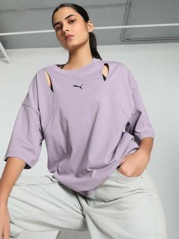 Puma - Dare To Oversized Cutout Womens Purple T-Shirt