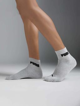 Puma - Sport Quarter Unisex Grey Socks (Pack of 3)