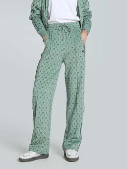 Puma - T7 Straight Womens Green Trackpants