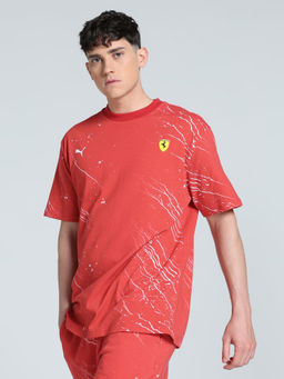 Puma - Ferrari Race Color AOP Men Red T-Shirt