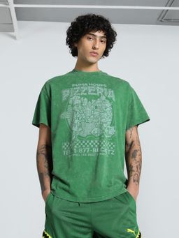 Puma - Hoops X Tmnt Relaxed Fit Men's Green T-shirts