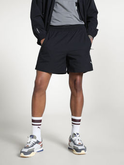 Puma - Black Solid Relaxed Fit Shorts