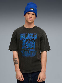 Puma - House Of Graphics Men Black Boxy Fit Cotton T-Shirt