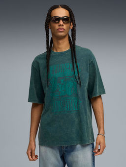 Puma - House Of Graphics Men Green Boxy Fit Cotton T-Shirt