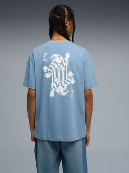 Puma - House Of Graphics Men Blue Relaxed Fit Cotton T-Shirt