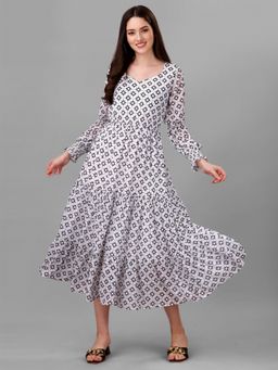 Masakali.Co - Georgette Printed Western Midi Dress