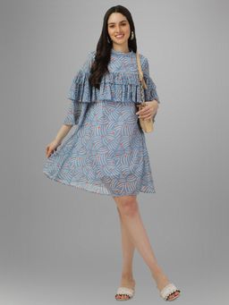 Masakali.Co - Womens Fit & Flare Georgette High Neck Western Dress