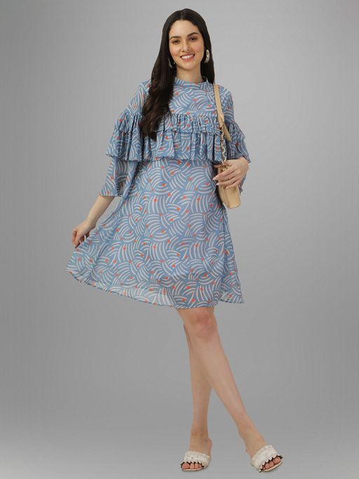slim fit dress slacks Floral Embroidered Sequinned Georgette Fit & Flare Maxi Ethnic Dress  Inddus.in main image 0