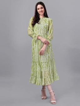 Masakali.Co - Tie and Dye Dyed Georgette A-Line Midi Dress