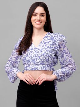 Masakali.Co - Floral Print Georgette Crop Top