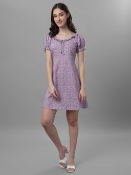 Masakali.Co - Women Floral Printed Crepe A-Line Dress