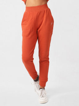 Kica - Cotton High Waisted Tracks with Pockets - Orange