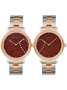 Obaku - V247PHVNSH SIVE LILLE Quartz Crystal MOP Round Dial Pair Watch