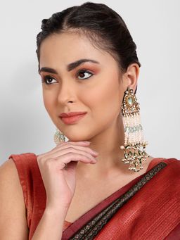 Auraa Trends - Sterling Silver Gold Plated Contemporary Drop Earrings