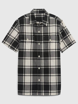 GAP - Boys Relaxed Fit Checkered Half Sleeve Shirt