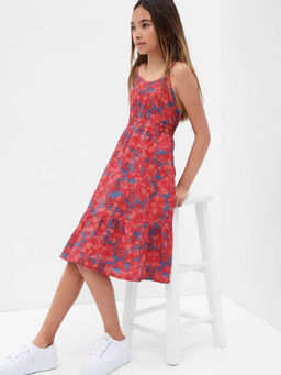 GAP - Girls Spaghetti Strap Floral Cut-Out Dress