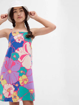 GAP - Girls Floral Spaghetti Strap Bow A-Line Dress