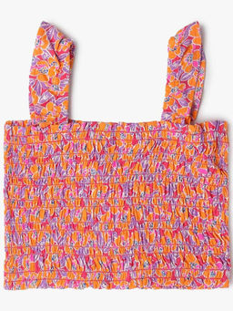 GAP - Girls Shirred Floral Square Neck Crop Top