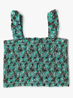 GAP - Girls Floral Shirred Square Neck Crop Top