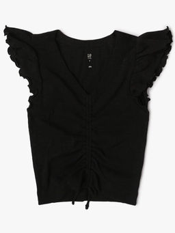 GAP - Girls V-Neck Ruffle Flutter Sleeve Top