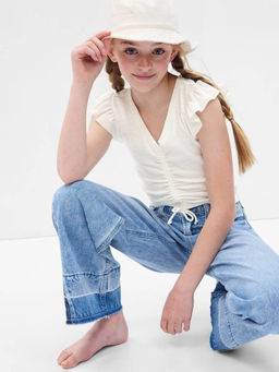 GAP - Girls Flutter Sleeve V-Neck Ruffle Top