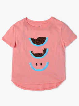 GAP - Girls Sequin Graphic Crew Neck T-Shirt
