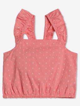 GAP - Girls Self-Design Gathered Square Neck Crop Top