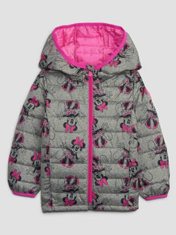 GAP - Girls Minnie Mouse Print Hooded Puffer Jacket