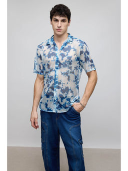 FREAKINS - Blue Tie and Dye Mesh Shirt