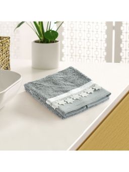At Home by Nilkamal - Arias Tiny Flowers Hand Towel (Grey)