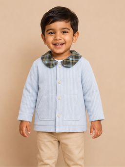 Mi Arcus - Boys Light Blue Knitted Corduroy Cardigan