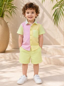 AJ Dezines - Boys Multi-Color Stripes Co-Ord Set