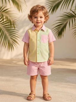 AJ Dezines - Boys Multi-Color Stripes Co-Ord Set