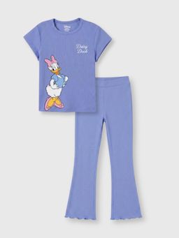 Napchief - Girls Blue Daisy Duck Character T-shirt with Pant