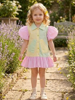 AJ Dezines - Girls Multi-Color Stripes Cotton Dress