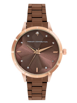 French Connection - Lucienne Brown Dial Analog Watch for Women- FCN00078C (Medium)